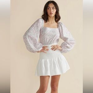 MINKPINK Revolve Leigh Linen Mini Skirt NWT